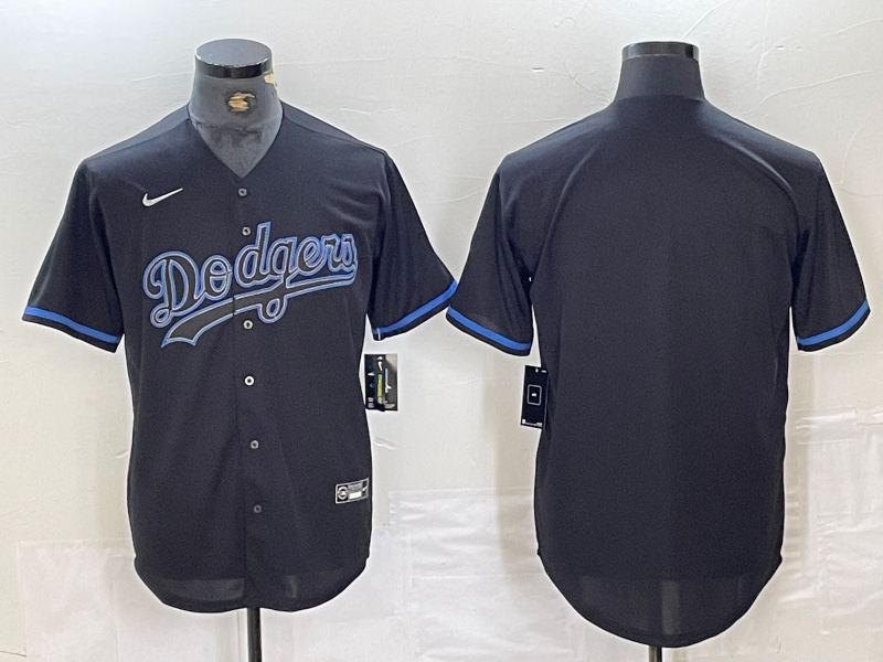 Men Los Angeles Dodgers Blank Black Fashion Edition 2024 Nike Game MLB Jersey style 1